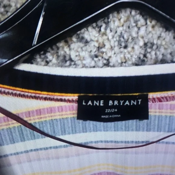 Striped V-Neck Button Cardigan in Pink, Burgundy & Cream - Picture 5 of 6